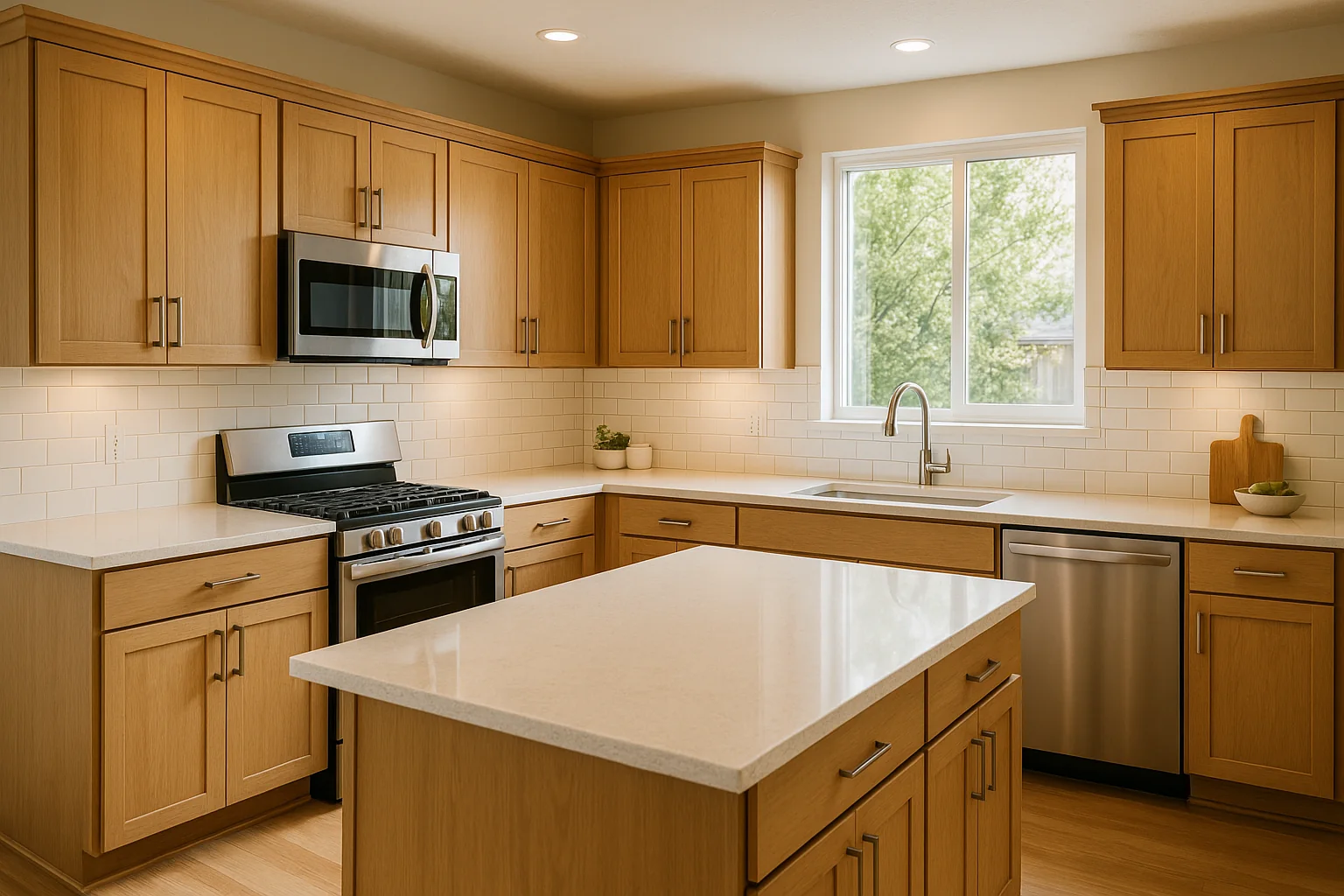 Refreshed kitchen in a Hillsboro home with new counters and cabinets