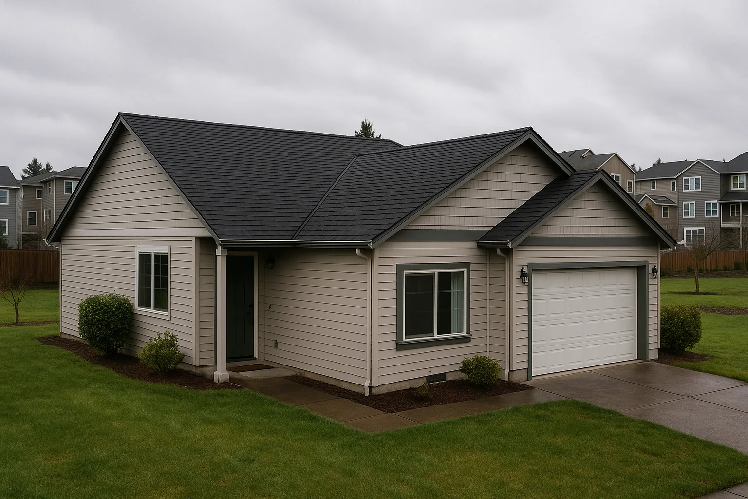 New architectural shingle roof on a Hillsboro home under Tualatin Valley sky